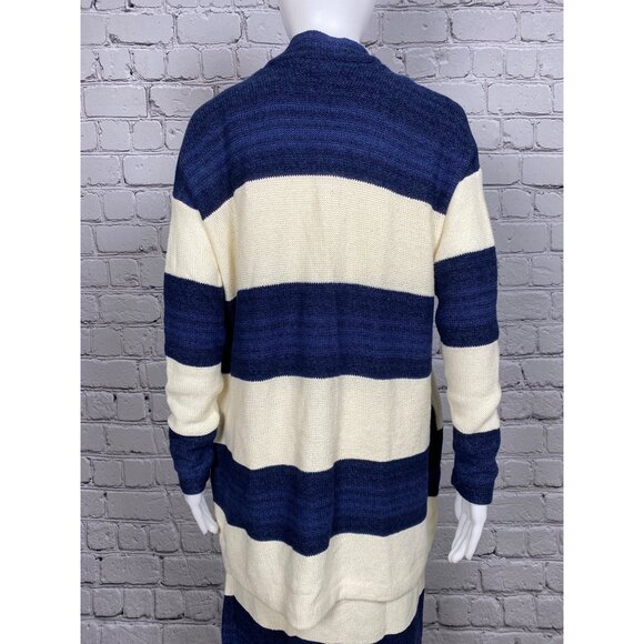 Ralph Lauren Womens M 2pc Linen Cotton Striped Sweater Dress Cardigan Set - Picture 9 of 11